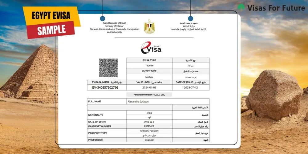 Egypt EVisa Requirements And Eligibility Visas For Future   Egypt Evisa Sample 2 1000x500 