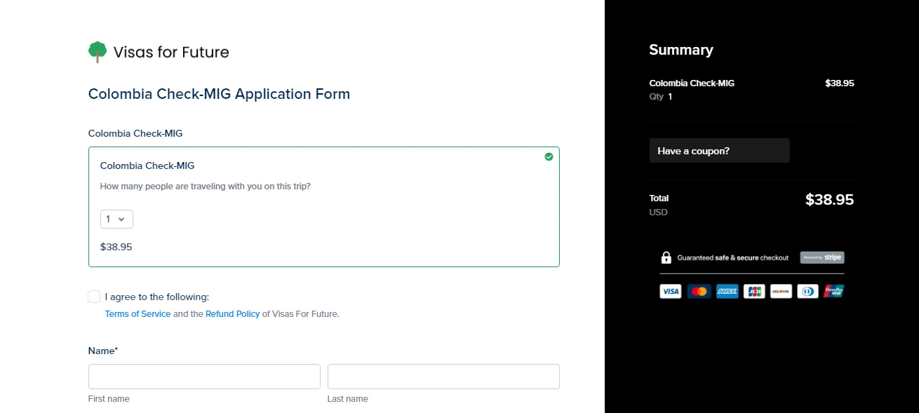 Colombia Check MIG Form In PDF Visas For Future Application Form   Colombia Check Mig 1 