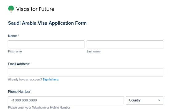 Saudi Arabia Evisa Application Form Visas For Future